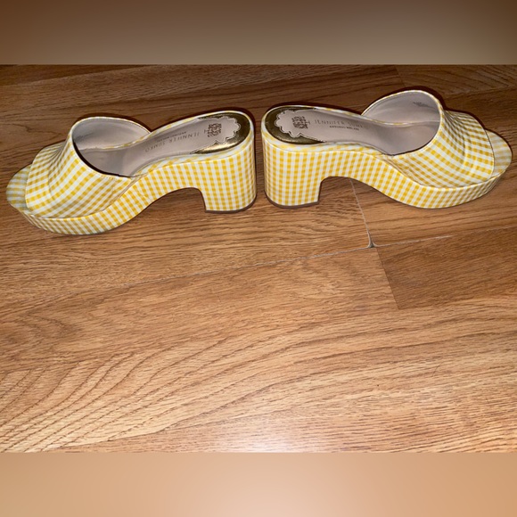 🌼Antonio Melani x Jennifer Sumko The Cove Yellow Gingham Open Platform SZ 8.5 - Picture 8 of 16